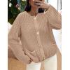 imagePRETTYGARDEN Cardigan Sweaters for Women 2025 Trendy Oversized Knit Chunky Button Cardigans Fall Winter Outfits with PocketsKhaki