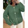imagePRETTYGARDEN Cardigan Sweaters for Women 2025 Trendy Oversized Knit Chunky Button Cardigans Fall Winter Outfits with PocketsSage Green