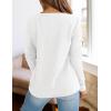 imagePRETTYGARDEN Long Sleeve Shirts for Women 2025 Fall V Neck Waffle Basic Tee Dressy Casual Winter Blouses Knit Tunic TopsWhite