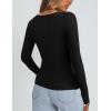 imagePRETTYGARDEN Long Sleeve Shirts for Women Fall Clothes 2025 Ribbed Basic Tees Scoop Neck Going Out Tops Fashion ClothingBlack