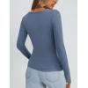 imagePRETTYGARDEN Long Sleeve Shirts for Women Fall Clothes 2025 Ribbed Basic Tees Scoop Neck Going Out Tops Fashion ClothingBlue Grey
