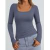 imagePRETTYGARDEN Long Sleeve Shirts for Women Fall Clothes 2025 Ribbed Basic Tees Scoop Neck Going Out Tops Fashion ClothingDark Dusty Blue
