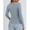 imagePRETTYGARDEN Long Sleeve Shirts for Women Fall Clothes 2025 Ribbed Basic Tees Scoop Neck Going Out Tops Fashion ClothingLight Grey
