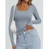 imagePRETTYGARDEN Long Sleeve Shirts for Women Fall Clothes 2025 Ribbed Basic Tees Scoop Neck Going Out Tops Fashion ClothingLight Grey