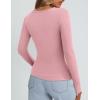 imagePRETTYGARDEN Long Sleeve Shirts for Women Fall Clothes 2025 Ribbed Basic Tees Scoop Neck Going Out Tops Fashion ClothingPink
