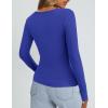 imagePRETTYGARDEN Long Sleeve Shirts for Women Fall Clothes 2025 Ribbed Basic Tees Scoop Neck Going Out Tops Fashion ClothingRoyal Blue
