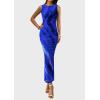 imagePRETTYGARDEN Wedding Guest Dresses for Women 2025 Summer Spring Floral Bodycon Sleeveless Mesh Maxi Long DressBlue Watercolour