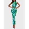 imagePRETTYGARDEN Wedding Guest Dresses for Women 2025 Summer Spring Floral Bodycon Sleeveless Mesh Maxi Long DressGreen Floral