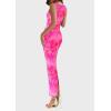 imagePRETTYGARDEN Wedding Guest Dresses for Women 2025 Summer Spring Floral Bodycon Sleeveless Mesh Maxi Long DressLeaves Pink
