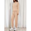 imagePRETTYGARDEN Womens 2 Piece Lounge Sets Fall Clothes Hoodies Sweatshirt Joggers Sweatpants Sweatsuits 2025 Airport OutfitsBeige