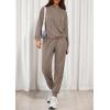 imagePRETTYGARDEN Womens 2 Piece Lounge Sets Fall Clothes Hoodies Sweatshirt Joggers Sweatpants Sweatsuits 2025 Airport OutfitsBrown