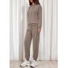 imagePRETTYGARDEN Womens 2 Piece Lounge Sets Fall Clothes Hoodies Sweatshirt Joggers Sweatpants Sweatsuits 2025 Airport OutfitsBrown