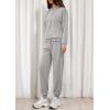 imagePRETTYGARDEN Womens 2 Piece Lounge Sets Fall Clothes Hoodies Sweatshirt Joggers Sweatpants Sweatsuits 2025 Airport OutfitsGrey
