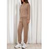imagePRETTYGARDEN Womens 2 Piece Lounge Sets Fall Clothes Hoodies Sweatshirt Joggers Sweatpants Sweatsuits 2025 Airport OutfitsKhaki