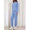 imagePRETTYGARDEN Womens 2 Piece Lounge Sets Fall Clothes Hoodies Sweatshirt Joggers Sweatpants Sweatsuits 2025 Airport OutfitsLight Blue