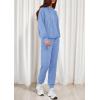 imagePRETTYGARDEN Womens 2 Piece Lounge Sets Fall Clothes Hoodies Sweatshirt Joggers Sweatpants Sweatsuits 2025 Airport OutfitsLight Blue