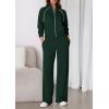 imagePRETTYGARDEN Womens 2 Piece Outfits Sweatsuits 2025 Fall Full Zip Sweatshirts Workout Pants Matching Lounge Sets TracksuitsDark Green
