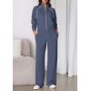 imagePRETTYGARDEN Womens 2 Piece Outfits Sweatsuits 2025 Fall Full Zip Sweatshirts Workout Pants Matching Lounge Sets TracksuitsDusty Blue