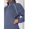 imagePRETTYGARDEN Womens 2 Piece Outfits Sweatsuits 2025 Fall Full Zip Sweatshirts Workout Pants Matching Lounge Sets TracksuitsDusty Blue