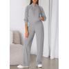 imagePRETTYGARDEN Womens 2 Piece Outfits Sweatsuits 2025 Fall Full Zip Sweatshirts Workout Pants Matching Lounge Sets TracksuitsGrey