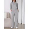 imagePRETTYGARDEN Womens 2 Piece Outfits Sweatsuits 2025 Fall Full Zip Sweatshirts Workout Pants Matching Lounge Sets TracksuitsGrey