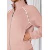 imagePRETTYGARDEN Womens 2 Piece Outfits Sweatsuits 2025 Fall Full Zip Sweatshirts Workout Pants Matching Lounge Sets TracksuitsLight Pink