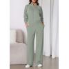 imagePRETTYGARDEN Womens 2 Piece Outfits Sweatsuits 2025 Fall Full Zip Sweatshirts Workout Pants Matching Lounge Sets TracksuitsSage Green