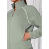 imagePRETTYGARDEN Womens 2 Piece Outfits Sweatsuits 2025 Fall Full Zip Sweatshirts Workout Pants Matching Lounge Sets TracksuitsSage Green