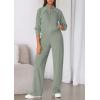 imagePRETTYGARDEN Womens 2 Piece Outfits Sweatsuits 2025 Fall Full Zip Sweatshirts Workout Pants Matching Lounge Sets TracksuitsSage Green