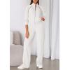imagePRETTYGARDEN Womens 2 Piece Outfits Sweatsuits 2025 Fall Full Zip Sweatshirts Workout Pants Matching Lounge Sets TracksuitsWhite
