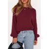 imagePRETTYGARDEN Womens Sweaters Fall Fashion 2025 Crew Neck Cable Knit Casual Loose Chunky Tunic Sweater Winter ClothingBurgundy