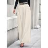 imagePRETTYGARDEN Womens Fall Wide Leg Trousers 2025 High Elastic Waist Loose Pleated Long Flowy Palazzo Work Pants with PocketsBeige