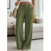 imagePRETTYGARDEN Womens Palazzo Pants Summer Fashion 2026 High Waisted Wide Leg Drawstring Flowy Beach Trousers with PocketsArmy Green