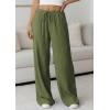 imagePRETTYGARDEN Womens Palazzo Pants Summer Fashion 2026 High Waisted Wide Leg Drawstring Flowy Beach Trousers with PocketsArmy Green