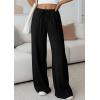 imagePRETTYGARDEN Womens Palazzo Pants Summer Fashion 2026 High Waisted Wide Leg Drawstring Flowy Beach Trousers with PocketsBlack