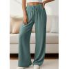 imagePRETTYGARDEN Womens Palazzo Pants Summer Fashion 2026 High Waisted Wide Leg Drawstring Flowy Beach Trousers with PocketsBlue Green