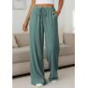 imagePRETTYGARDEN Womens Palazzo Pants Summer Fashion 2026 High Waisted Wide Leg Drawstring Flowy Beach Trousers with PocketsBlue Green