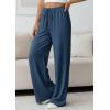 imagePRETTYGARDEN Womens Palazzo Pants Summer Fashion 2026 High Waisted Wide Leg Drawstring Flowy Beach Trousers with PocketsDark Blue