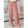 imagePRETTYGARDEN Womens Palazzo Pants Summer Fashion 2026 High Waisted Wide Leg Drawstring Flowy Beach Trousers with PocketsPink
