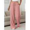 imagePRETTYGARDEN Womens Palazzo Pants Summer Fashion 2026 High Waisted Wide Leg Drawstring Flowy Beach Trousers with PocketsPink