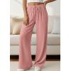 imagePRETTYGARDEN Womens Palazzo Pants Summer Fashion 2026 High Waisted Wide Leg Drawstring Flowy Beach Trousers with PocketsPink