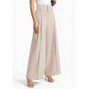 imagePRETTYGARDEN Womens Spring Wide Leg Palazzo Pants 2026 Trendy Loose Button High Waist Pleated Work Business Casual TrousersBeige