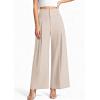 imagePRETTYGARDEN Womens Spring Wide Leg Palazzo Pants 2026 Trendy Loose Button High Waist Pleated Work Business Casual TrousersBeige