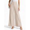 imagePRETTYGARDEN Womens Spring Wide Leg Palazzo Pants 2026 Trendy Loose Button High Waist Pleated Work Business Casual TrousersBeige