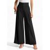 imagePRETTYGARDEN Womens Spring Wide Leg Palazzo Pants 2026 Trendy Loose Button High Waist Pleated Work Business Casual TrousersBlack