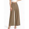 imagePRETTYGARDEN Womens Spring Wide Leg Palazzo Pants 2026 Trendy Loose Button High Waist Pleated Work Business Casual TrousersKhaki