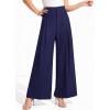 imagePRETTYGARDEN Womens Spring Wide Leg Palazzo Pants 2026 Trendy Loose Button High Waist Pleated Work Business Casual TrousersNavy Blue