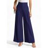 imagePRETTYGARDEN Womens Spring Wide Leg Palazzo Pants 2026 Trendy Loose Button High Waist Pleated Work Business Casual TrousersNavy Blue