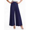 imagePRETTYGARDEN Womens Spring Wide Leg Palazzo Pants 2026 Trendy Loose Button High Waist Pleated Work Business Casual TrousersNavy Blue