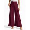 imagePRETTYGARDEN Womens Spring Wide Leg Palazzo Pants 2026 Trendy Loose Button High Waist Pleated Work Business Casual TrousersWine Red